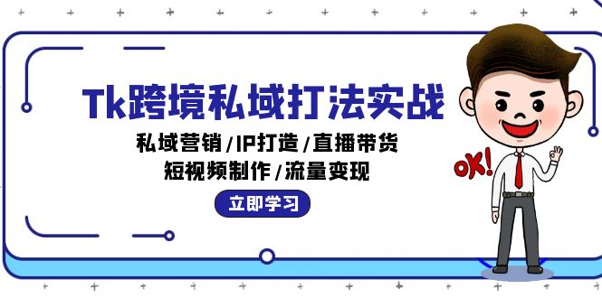 （12598期）Tk跨境私域打法实战：私域营销/IP打造/直播带货/短视频制作/流量变现-虫2小屋