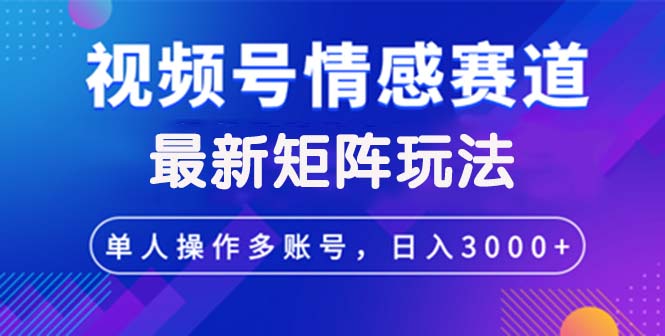 （12609期）视频号创作者分成情感赛道最新矩阵玩法日入3000+-虫2小屋