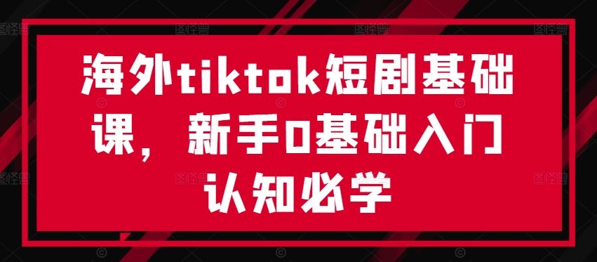 海外tiktok短剧基础课，新手0基础入门认知必学-虫2小屋