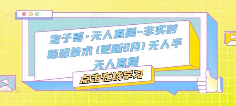 宝子哥·无人直播-非实时防风技术(更新11月)无人半无人直播-虫2小屋