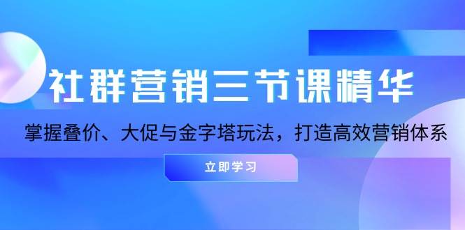 社群营销三节课精华：掌握叠价、大促与金字塔玩法，打造高效营销体系-虫2小屋