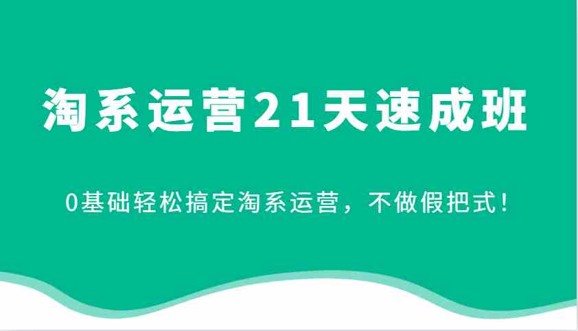 淘系运营21天速成班，0基础轻松搞定淘系运营，不做假把式！-虫2小屋