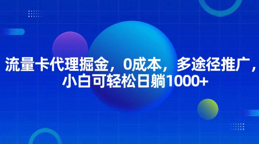 流量卡代理掘金，0成本，多途径推广，小白可轻松日躺1000+-虫2小屋