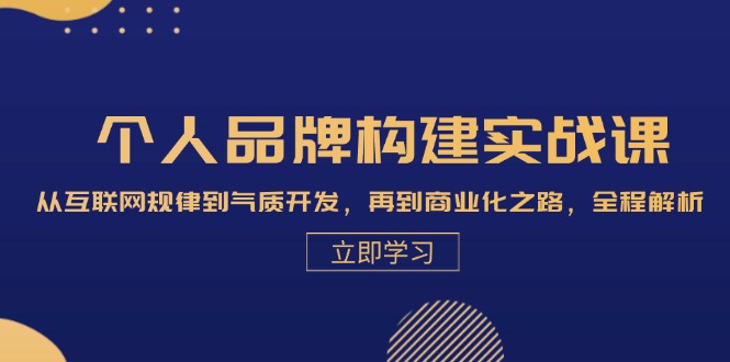 个人品牌构建实战课：从互联网规律到气质开发，再到商业化之路，全程解析-虫2小屋