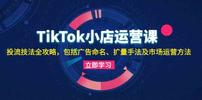 TikTok小店运营课：投流技法全攻略，包括广告命名 扩量手法及市场运营方法-虫2小屋