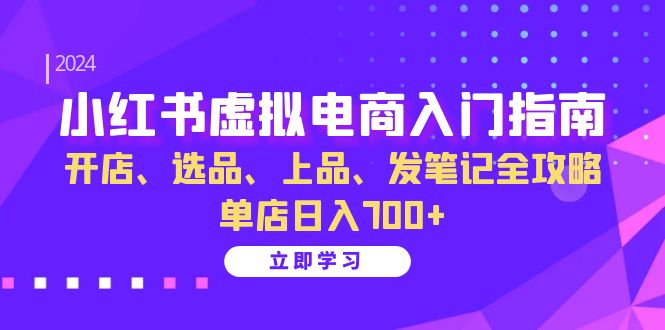 小红书虚拟电商入门指南：开店、选品、上品、发笔记全攻略 单店日入700+-虫2小屋