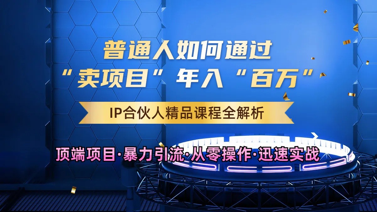 普通人如何通过知识付费“卖项目”年入“百万”，IP合伙人精品课程，黑科技暴力引流-虫2小屋