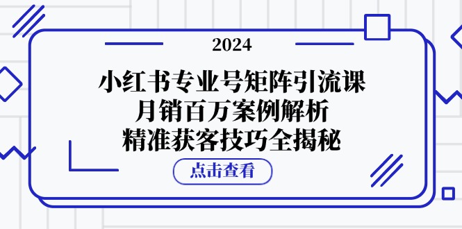 小红书专业号矩阵引流课，月销百万案例解析，精准获客技巧全揭秘-虫2小屋