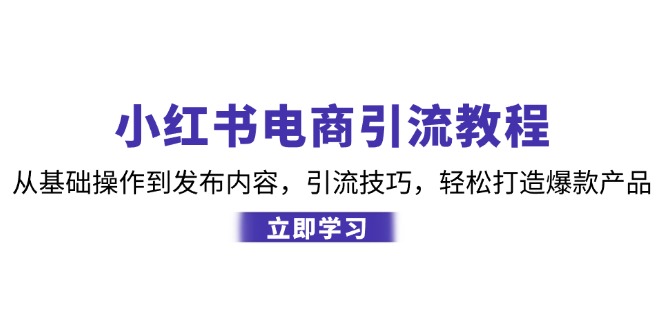 小红书电商引流教程：从基础操作到发布内容，引流技巧，轻松打造爆款产品-虫2小屋