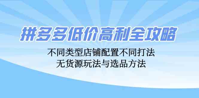 拼多多低价高利全攻略：不同类型店铺配置不同打法，无货源玩法与选品方法-虫2小屋