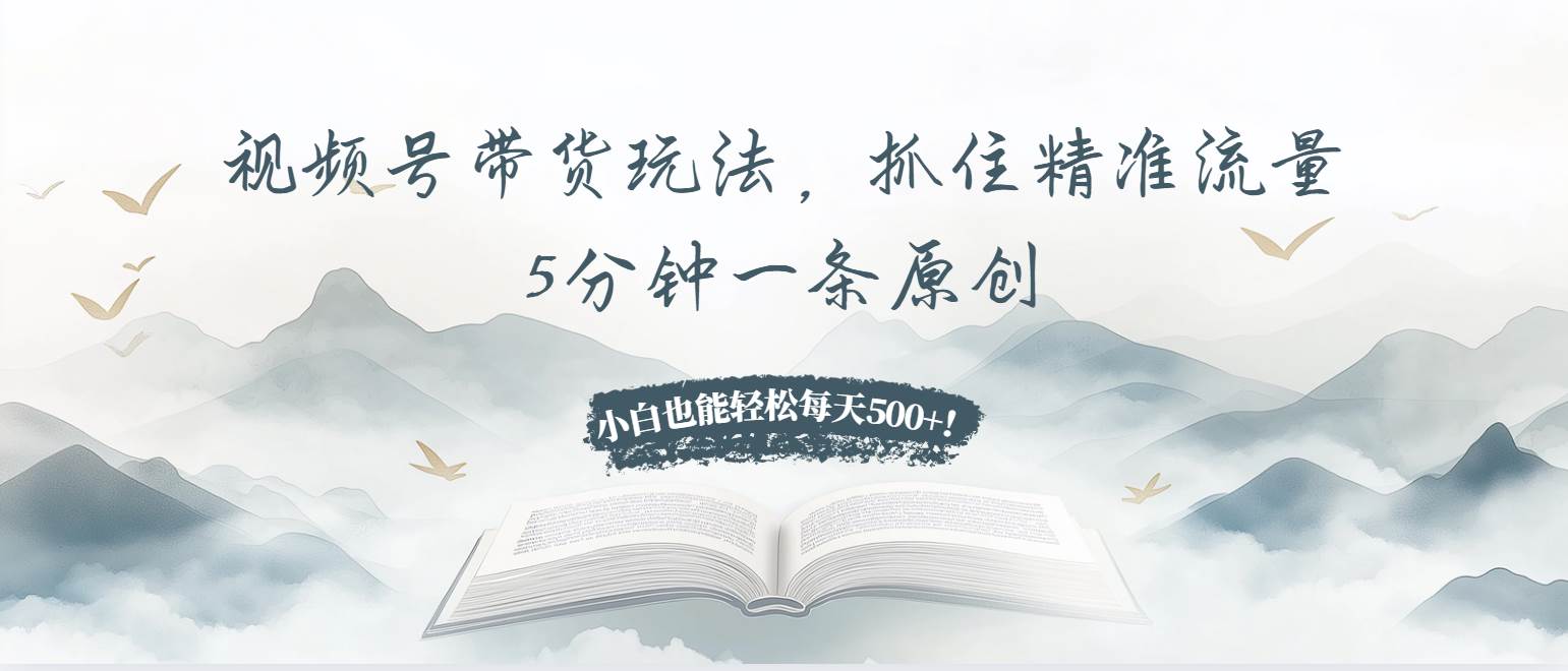 （13492期）视频号带货玩法，抓住精准流量，5分钟一条原创，小白也能轻松每天500+！-虫2小屋