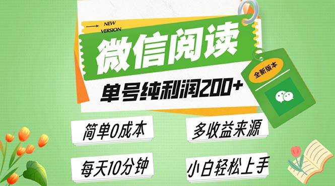 （13425期）最新微信阅读6.0，每日5分钟，单号利润200+，可批量放大操作，简单0成本-虫2小屋