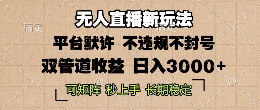 （13374期）0粉开播，无人直播新玩法，轻松日入3000+，不违规不封号，可矩阵，长期…-虫2小屋