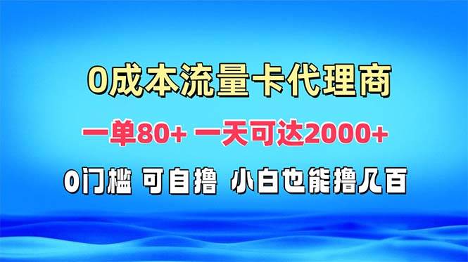 （13391期）免费流量卡代理一单80+ 一天可达2000+-虫2小屋