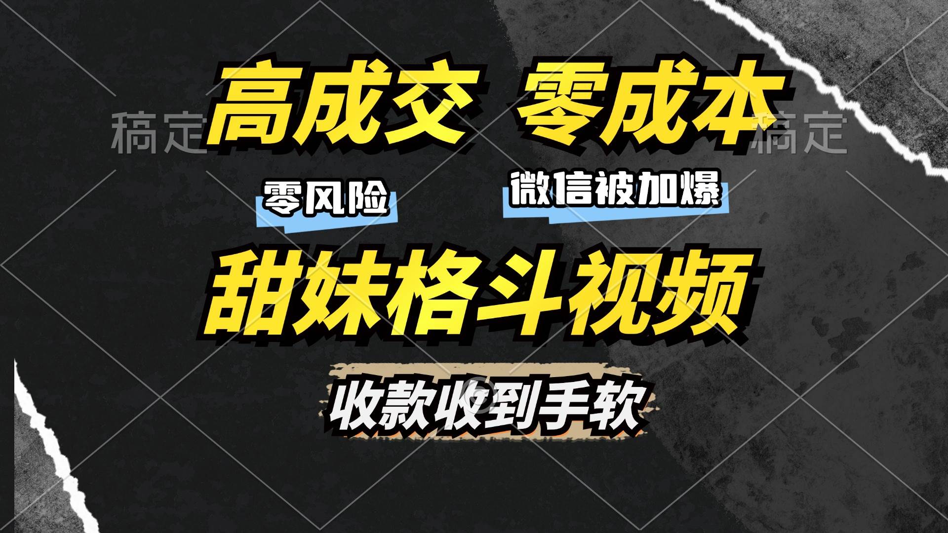 （13384期）高成交零成本，售卖甜妹格斗视频，谁发谁火，加爆微信，收款收到手软-虫2小屋