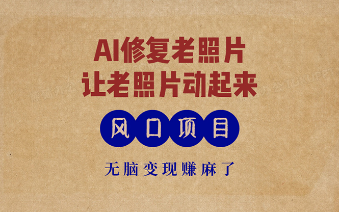 （13296期）最新风口项目，AI一键修复老照片，让老照片动起来，接单到手软，无脑变…-虫2小屋