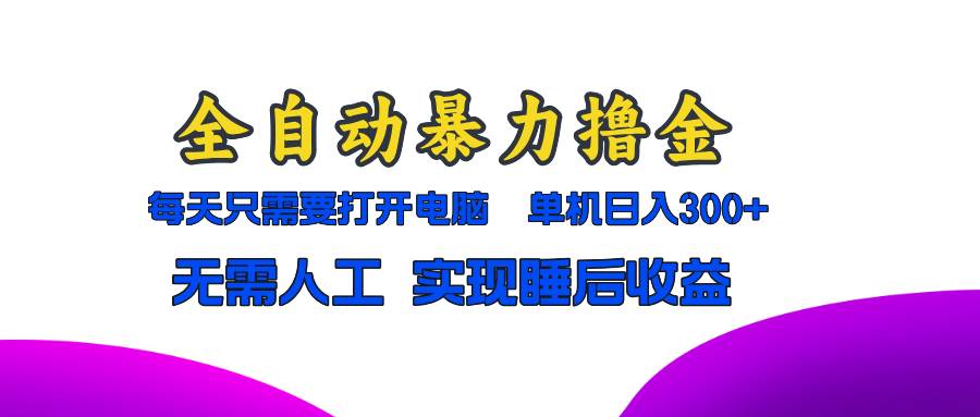 （13186期）全自动暴力撸金，只需要打开电脑，单机日入300+无需人工，实现睡后收益-虫2小屋