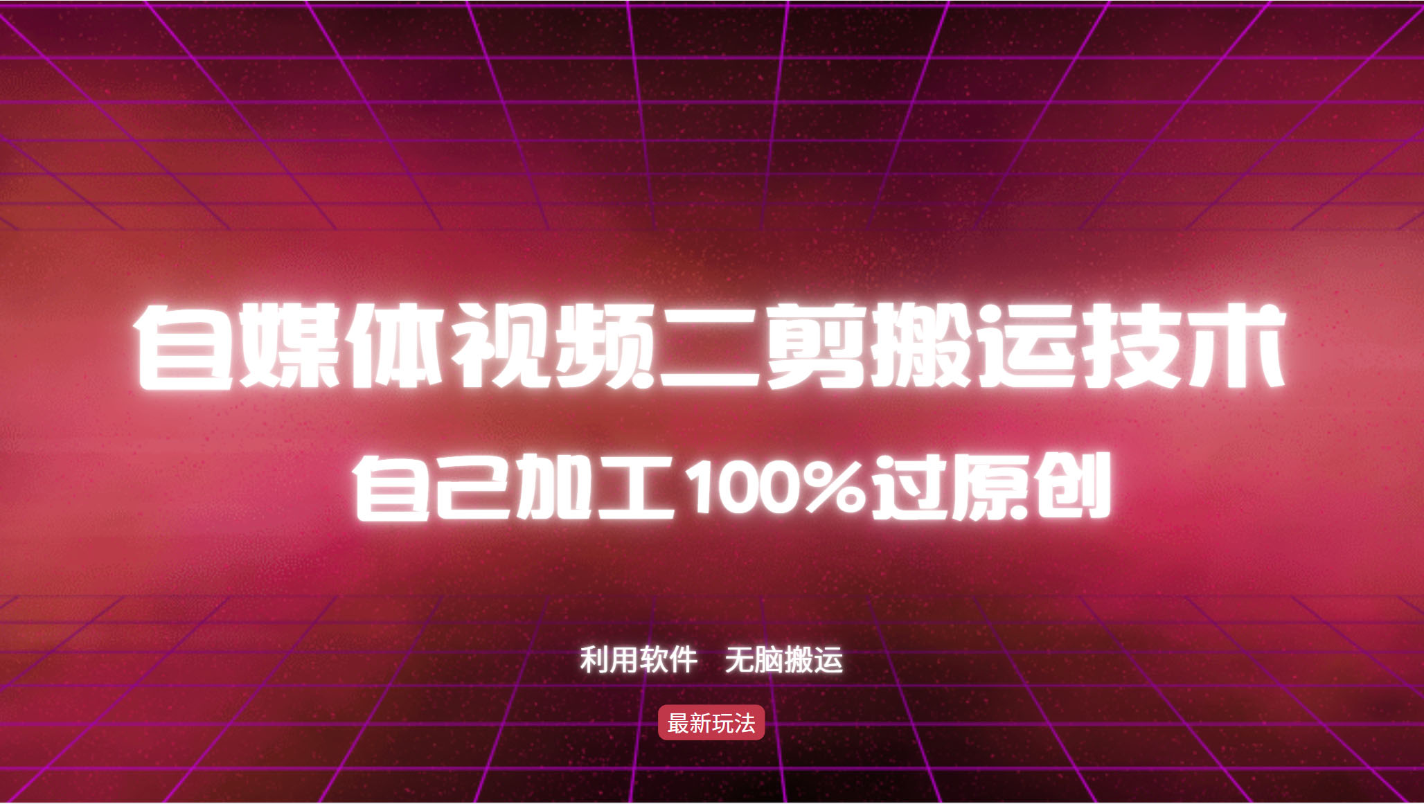 （12995期）详细教你自媒体视频二剪搬运技术，自己加工100%过原创，无脑搬运-虫2小屋