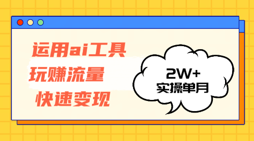 （12955期）运用AI工具玩赚流量快速变现 实操单月2w+-虫2小屋