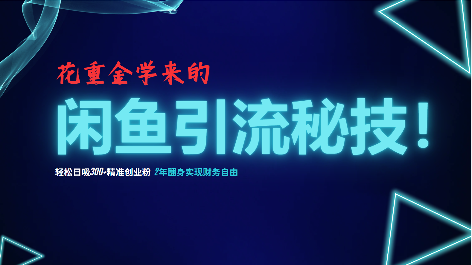 （12887期）花重金学来的闲鱼引流秘技！轻松日吸300+精准创业粉，每天躺赚5000+，2…-虫2小屋