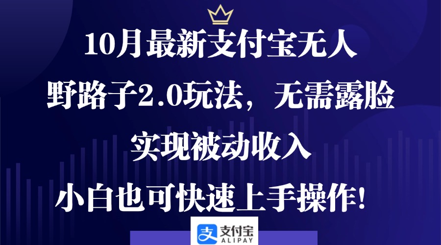 （12824期）10月最新支付宝无人野路子2.0玩法，无需露脸，实现被动收入，小白也可…-虫2小屋