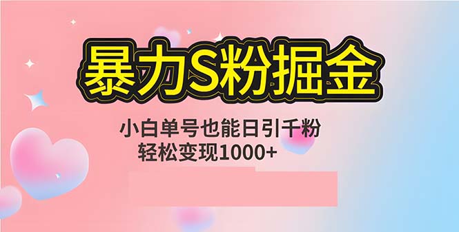 （12778期）单人单机日引千粉，变现1000+，S粉流量掘金计划攻略-虫2小屋