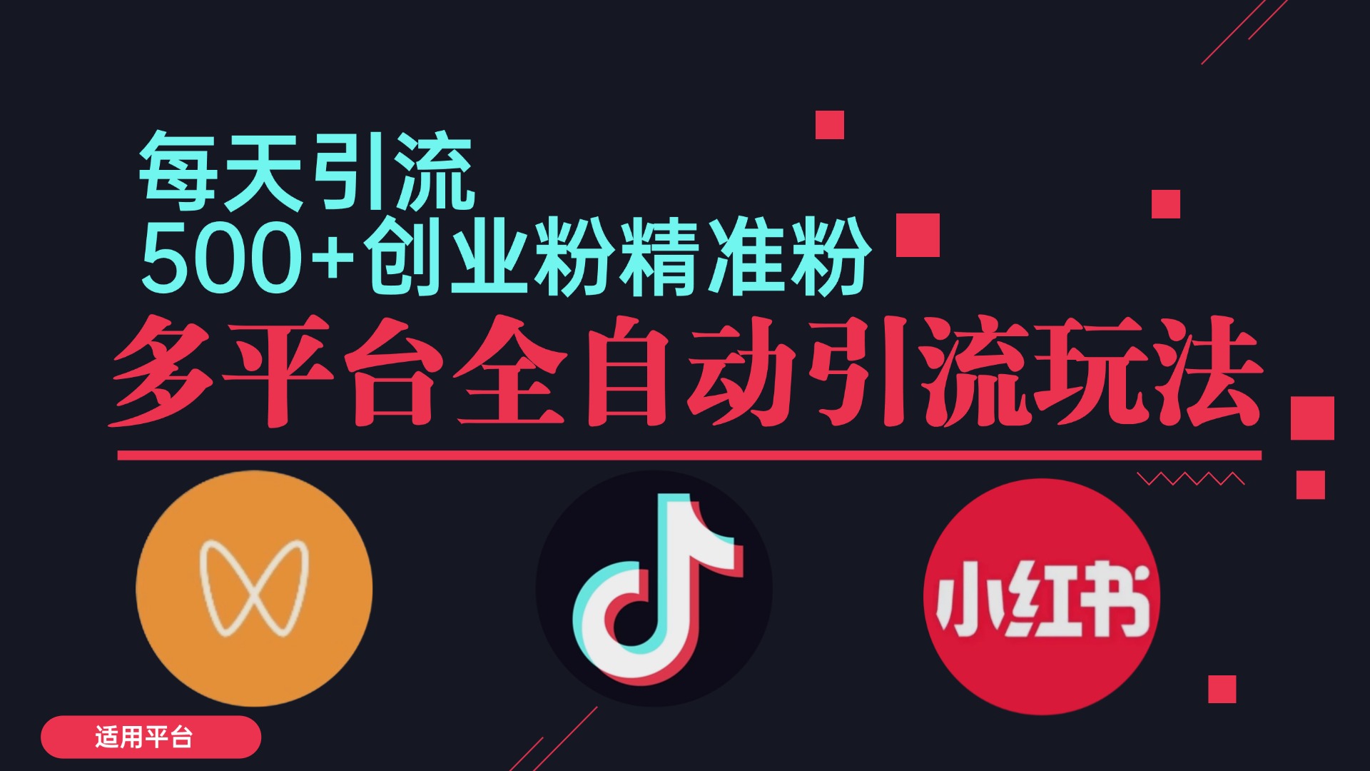 （12765期）小红书抖音视频号截流自热全平台引流打法，全自动引流【日引2000+精准…-虫2小屋