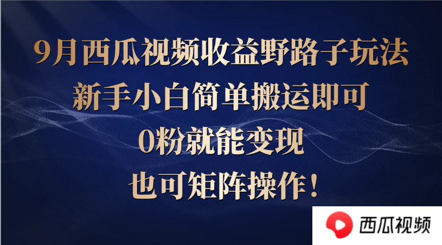 （12760期）西瓜视频收益野路子玩法，新手小白简单搬运即可，0粉就能变现，也可矩…-虫2小屋