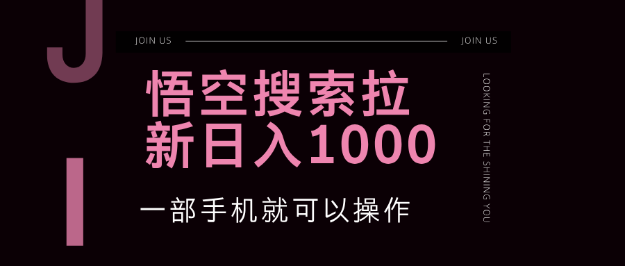 （12717期）悟空搜索类拉新 蓝海项目 一部手机就可以操作 教程非常详细-虫2小屋