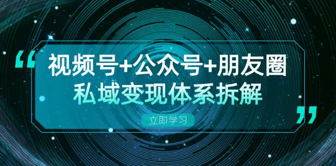 （13174期）视频号+公众号+朋友圈私域变现体系拆解，全体平台流量枯竭下的应对策略-虫2小屋