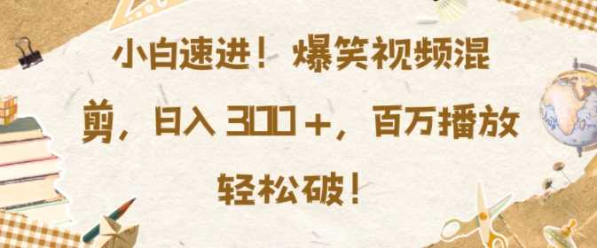 小白速进，爆笑视频混剪，日入3张，百万播放轻松破【揭秘】-虫2小屋