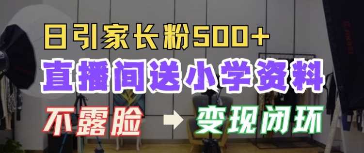 直播间送小学资料，每天引流家长粉500+，变现闭环模式【揭秘】-虫2小屋