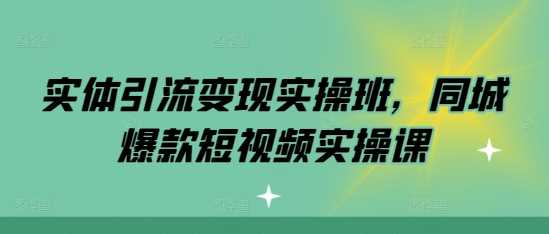 实体引流变现实操班，同城爆款短视频实操课-虫2小屋