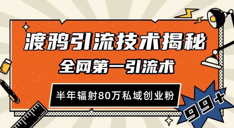 渡鸦引流技术，全网第一引流术，半年辐射80万私域创业粉 【揭秘】-虫2小屋