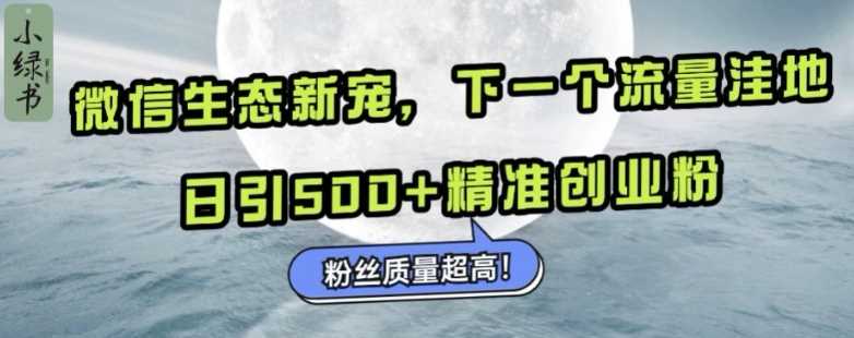 微信生态新宠小绿书：下一个流量洼地，日引500+精准创业粉，粉丝质量超高-虫2小屋