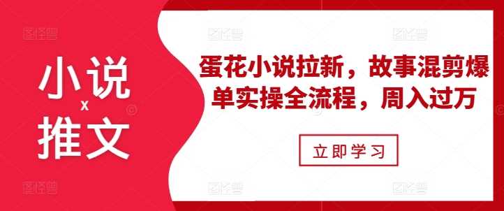 小说推文之蛋花小说拉新，故事混剪爆单实操全流程，周入过万-虫2小屋