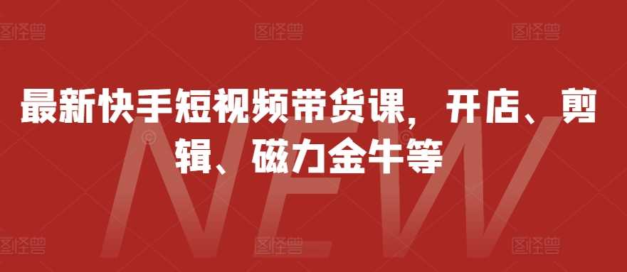 最新快手短视频带货课，开店、剪辑、磁力金牛等-虫2小屋