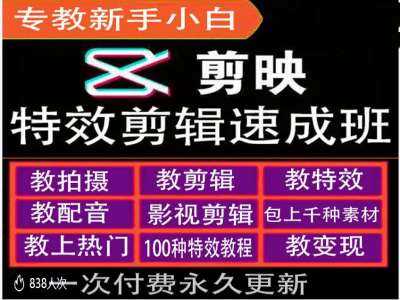 剪映特效教程和运营变现教程，特效剪辑速成班，专教新手小白-虫2小屋