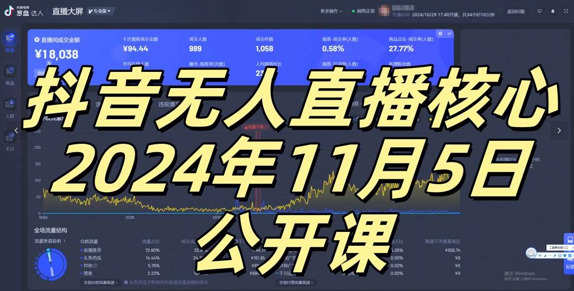 抖音无人直播核心公开课，咸鱼翻身小白可做带有睡后收入月入过万太简单【揭秘】-虫2小屋