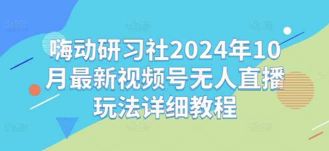 嗨动研习社2024年10月最新视频号无人直播玩法详细教程-虫2小屋