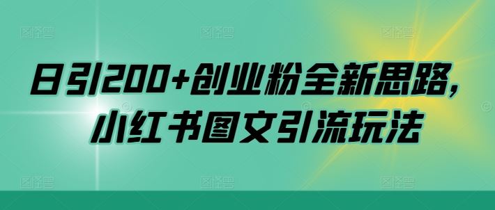日引200+创业粉全新思路，小红书图文引流玩法【揭秘】-虫2小屋