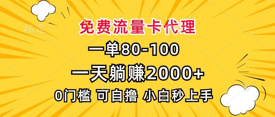 （13551期）一单80，免费流量卡代理，一天躺赚2000+，0门槛，小白也能轻松上手-虫2小屋