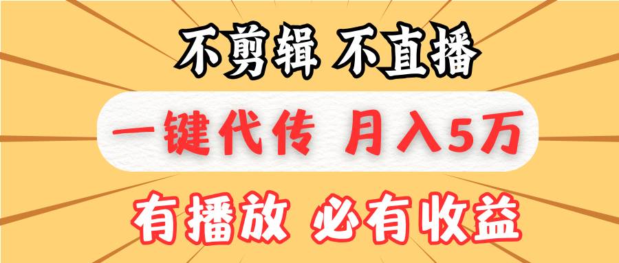 （13555期）不剪辑不直播，一键代发，月入5万懒人必备，我出视频你来发-虫2小屋