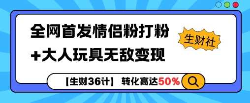 【生财36计】全网首发情侣粉打粉+大人玩具无敌变现-虫2小屋