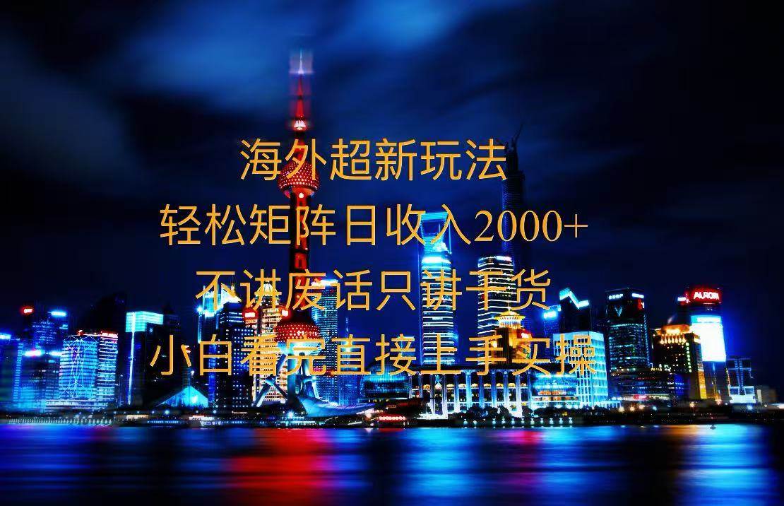 （13583期）2025全新海外暴力玩法，操作简单，小白轻松上手-虫2小屋