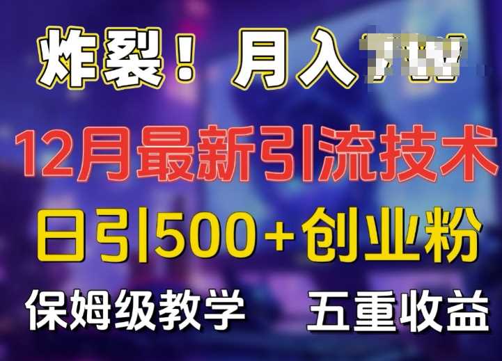 炸裂!揭秘12月最新日引流500+精准创业粉，多重收益保姆级教学-虫2小屋