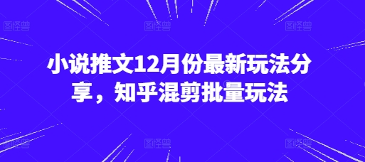 小说推文12月份最新玩法分享，知乎混剪批量玩法-虫2小屋