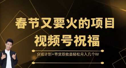 春节又要火的项目视频号祝福，分成计划+带货双收益，轻松月入几个W【揭秘】-虫2小屋