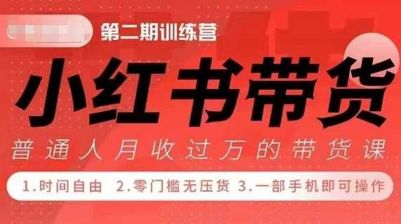 小Red书带货42天训练营 2.0版，宝妈+自由职+上班族+大学生，提高副业收入的大红利项目-虫2小屋