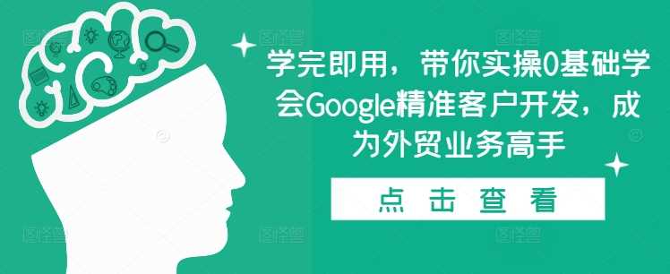 学完即用，带你实操0基础学会Google精准客户开发，成为外贸业务高手-虫2小屋